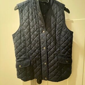 Talbots Quilted Navy Blue Vest